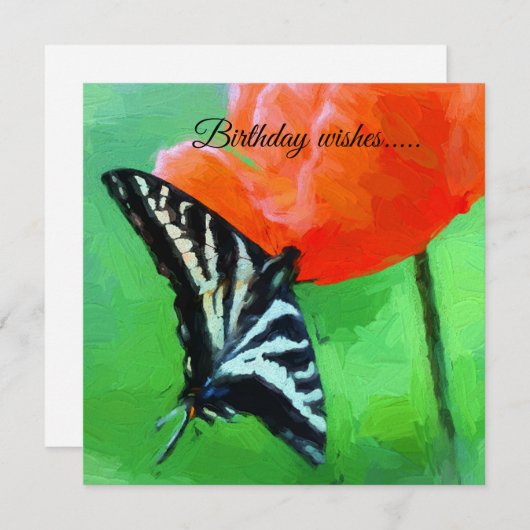 Birthday Wishes Flat Kaart (Voorkant / Achterkant)