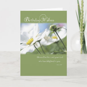 Birthday Wishes, Flowers, Religieuze Kaart