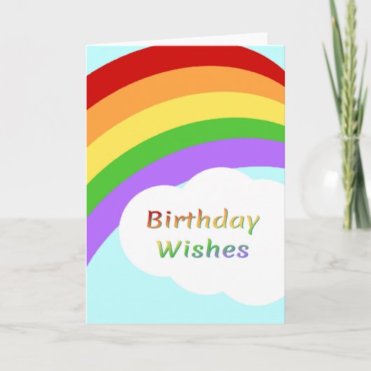 Birthday Wishes Fun Rainbow Design Kaart (Voorkant)
