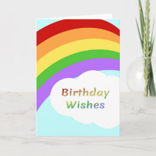 Birthday Wishes Fun Rainbow Design Kaart