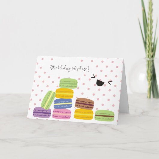 Birthday Wishes - Macaroons Design Kaart (Voorkant)