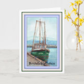 Birthday Wishes, Masculine, Vissende Boat Kaart (Gele Bloem)