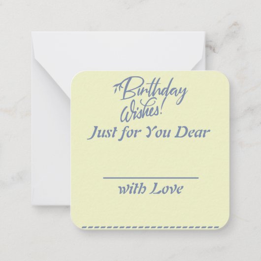 Birthday Wishes Note Kaart Notitiekaartje (Achterkant)