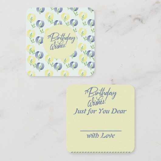 Birthday Wishes Note Kaart Notitiekaartje (Voorkant / Achterkant)