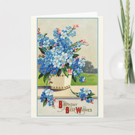  Birthday Wishes Retro Floral Kaart (Voorkant)