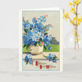  Birthday Wishes Retro Floral Kaart (Gele Bloem)