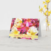 Birthday Wishes Tropical Flowers Plumeria Kaart (Gele Bloem)