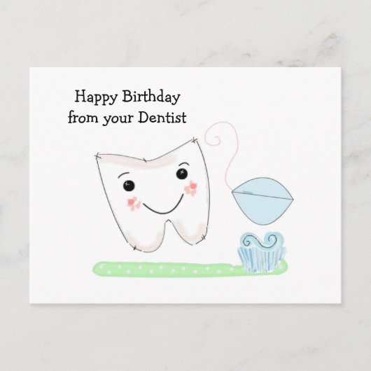 Birthday Wishes van de Dentist Briefkaart (Voorkant)