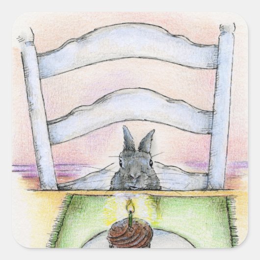 BIRTHDAY WISHES VIERKANTE STICKER (Voorkant)