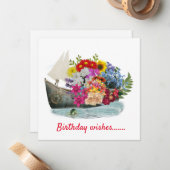 Birthday WishesFlat Note Kaart Notitiekaartje (Voorkant / Achterkant in situ)