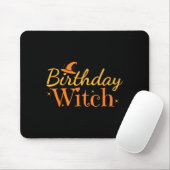 Birthday Witch Funny Halloween Shirt  Muismat (Met muis)