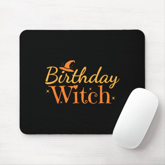 Birthday Witch Funny Halloween Shirt  Muismat (Met muis)