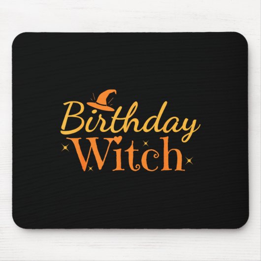 Birthday Witch Funny Halloween Shirt  Muismat (Voorkant)