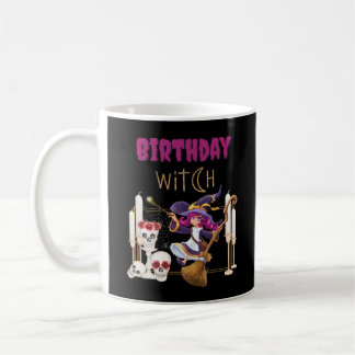 Birthday Witch geboren op Halloween Spooky Party Koffiemok