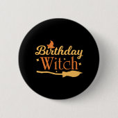 Birthday Witch Halloween Birthday Ronde Button 5,7 Cm (Voorkant)