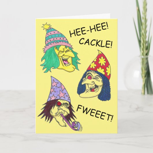 BIRTHDAY WITCHES grappig vreemd wenskaart Kaart (Voorkant)