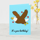 Birthday with Eagle Soaring Among the Stars Kaart (Gele Bloem)