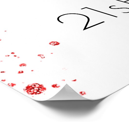 Birthday witte rode glitter welkomstballonnen poster (Hoek)