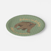 Birthday Woodland bruin Beer welp Papieren Bordje (Gekanteld)