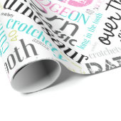 Birthday Word Cloud 40 roze ID266 Cadeaupapier (Rol Hoek)