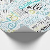 Birthday Word Cloud 70 Blue ID266 Cadeaupapier (Hoek)