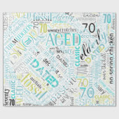 Birthday Word Cloud 70 Blue ID266 Cadeaupapier (Vlak)