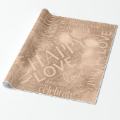Birthday Word Cloud Daughter Peach ID272 Cadeaupapier (Uitgerold)