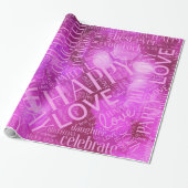 Birthday Word Cloud Daughter Pink ID272 Cadeaupapier (Uitgerold)