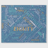 Birthday Word Cloud Eight Blue ID266 Cadeaupapier (Vlak)
