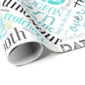 Birthday Word Cloud Forty Blue ID266 Cadeaupapier (Rol Hoek)