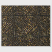 Birthday Word Cloud Grandma Gold ID276 Cadeaupapier (Vlak)