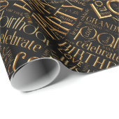 Birthday Word Cloud Grandma Gold ID276 Cadeaupapier (Rol Hoek)