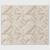 Birthday Word Cloud Grandma Mocha ID276 Cadeaupapier (Vlak)