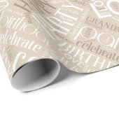 Birthday Word Cloud Grandma Mocha ID276 Cadeaupapier (Rol Hoek)