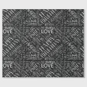 Birthday Word Cloud Grandma Silver ID276 Cadeaupapier (Vlak)