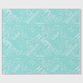 Birthday Word Cloud Grandpa Blauwgroen ID276 Cadeaupapier (Vlak)