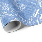 Birthday Word Cloud Grandpa Blue ID276 Cadeaupapier (Rol Hoek)
