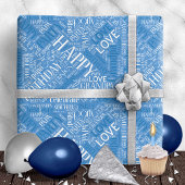 Birthday Word Cloud Grandpa Blue ID276 Cadeaupapier