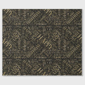 Birthday Word Cloud Grandpa Gold ID276 Cadeaupapier (Vlak)