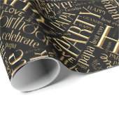Birthday Word Cloud Grandpa Gold ID276 Cadeaupapier (Rol Hoek)