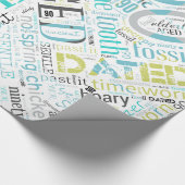 Birthday Word Cloud N90 Blue ID266 Cadeaupapier (Hoek)