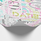 Birthday Word Cloud Ninety Pink ID266 Cadeaupapier (Hoek)