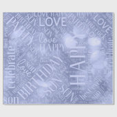 Birthday Word Cloud Son Blue ID272 Cadeaupapier (Vlak)
