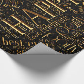 Birthday Word Cloud Son Gold ID272 Cadeaupapier (Hoek)