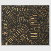 Birthday Word Cloud Son Gold ID272 Cadeaupapier (Vlak)