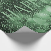 Birthday Word Cloud Son Green ID272 Cadeaupapier (Hoek)