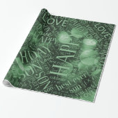 Birthday Word Cloud Son Green ID272 Cadeaupapier (Uitgerold)