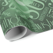 Birthday Word Cloud Son Green ID272 Cadeaupapier (Rol Hoek)