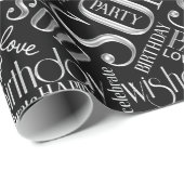 Birthday Word Cloud Son Silver ID272 Cadeaupapier (Rol Hoek)