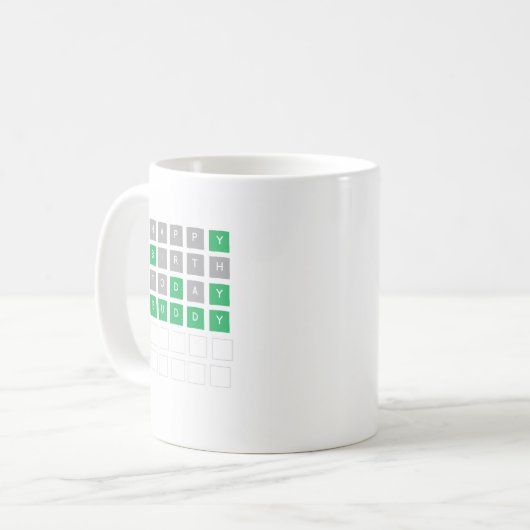 Birthday Wordle Mok Gift (Voorkant links)
